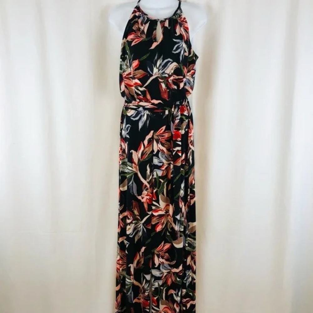 T Tahari Floral Halter Jumpsuit